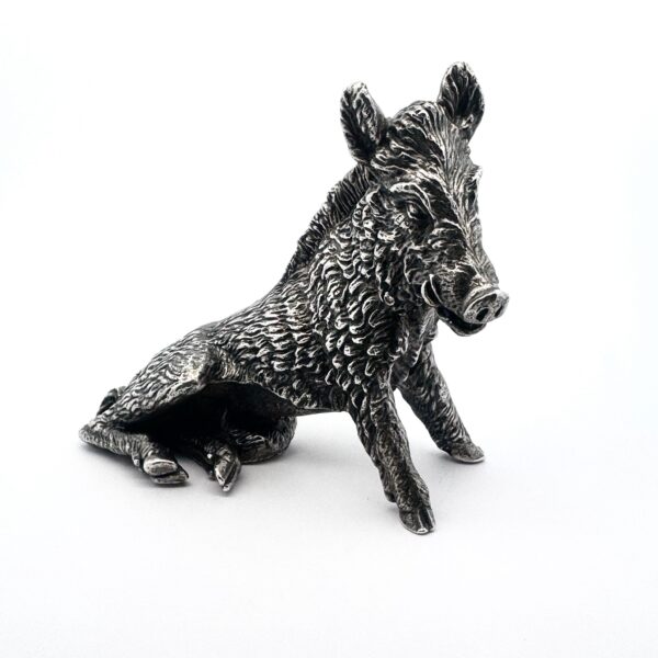 Imposante Wildschweinskulptur 800er Silber G.P. Peruzzi
