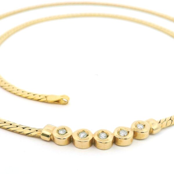 Feines Panzercollier mit Brillanten 585 Gelbgold – Bild 4