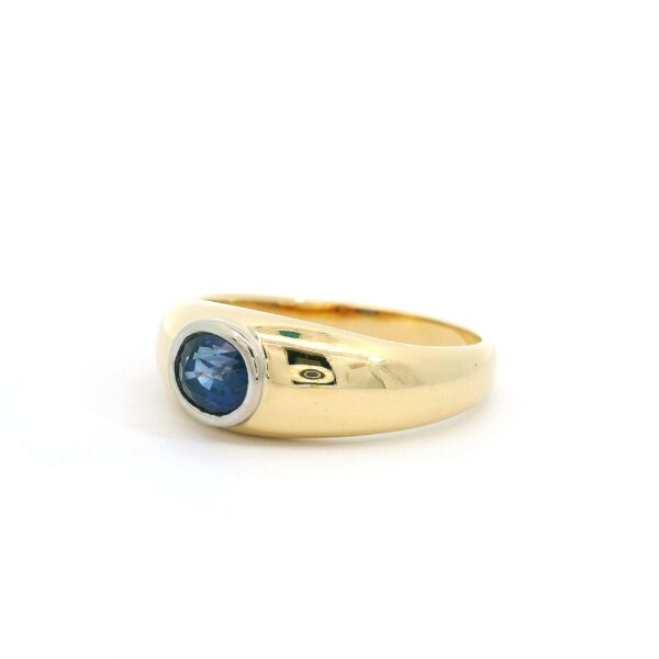 Massiver Bandring mit Saphir 750 Gelbgold – Bild 3