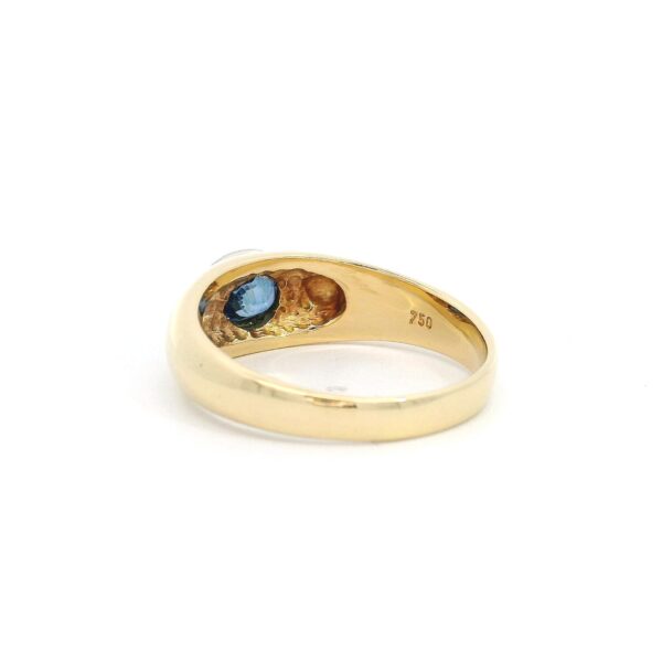 Massiver Bandring mit Saphir 750 Gelbgold – Bild 4