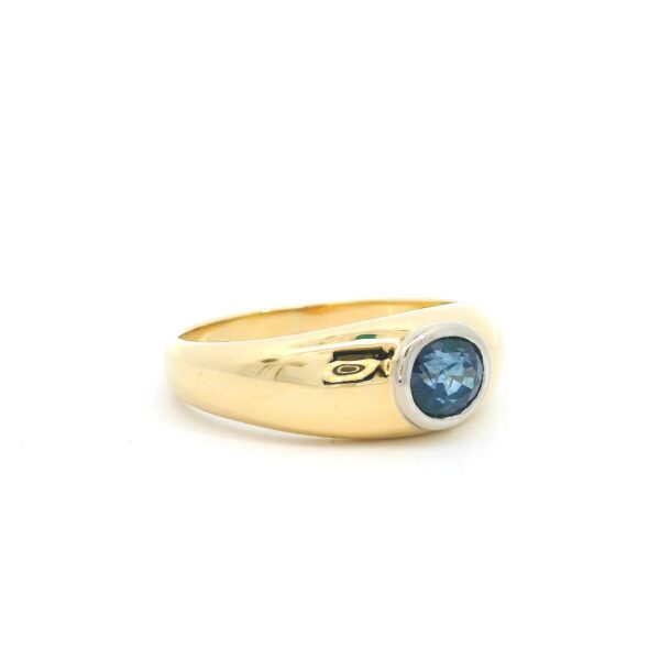 Massiver Bandring mit Saphir 750 Gelbgold – Bild 5
