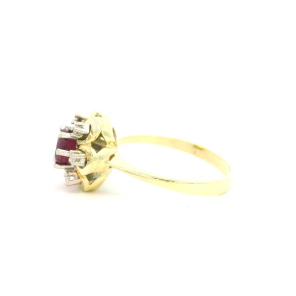 Vintage Rubinring 585 Gelbgold mit Brillanten – Bild 3