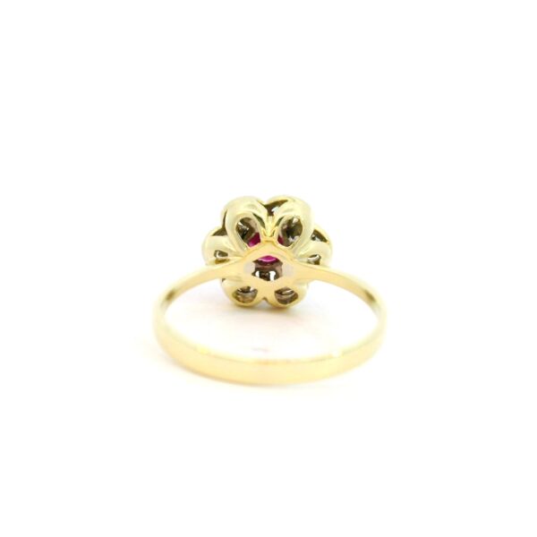 Vintage Rubinring 585 Gelbgold mit Brillanten – Bild 4