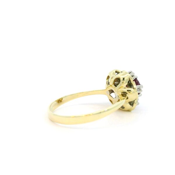Vintage Rubinring 585 Gelbgold mit Brillanten – Bild 5