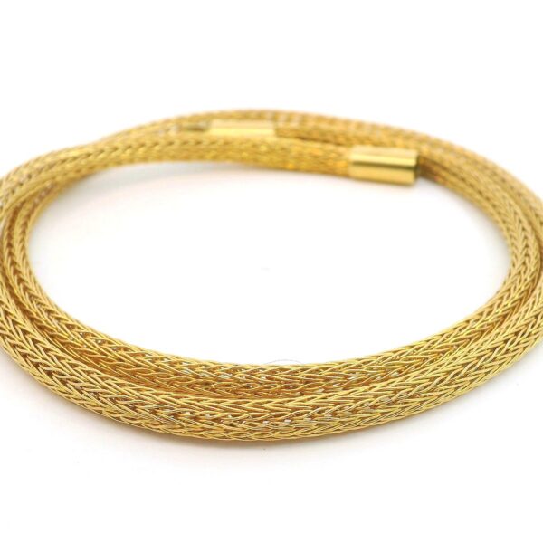 Edles Strickcollier 750 Gelbgold 45cm – Bild 2
