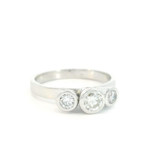 Ring 585 Weißgold mit 3 Brillanten 0,50ct – Bild 6