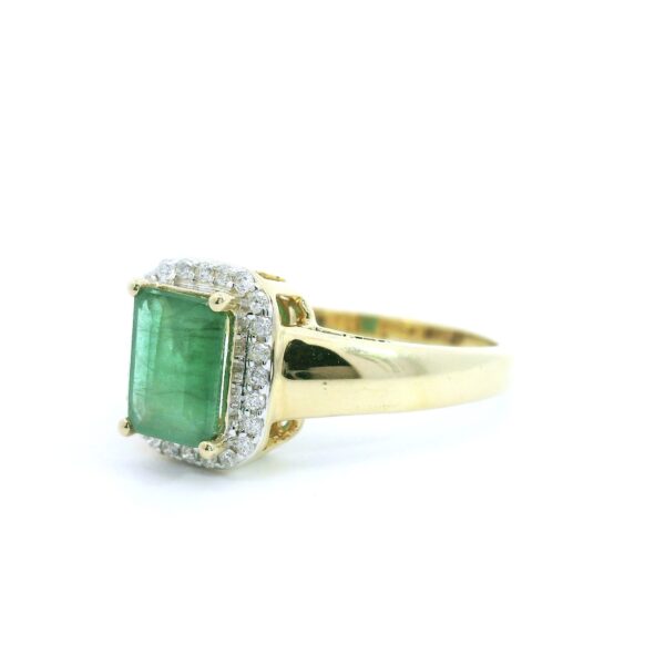 Ring 585 mit Smaragd & Brillanten 585 Gelbgold – Bild 3