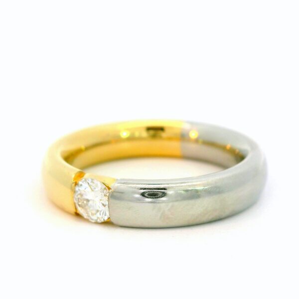 Edler Spannring mit Brillant 750 Gelbgold & Platin – Bild 3
