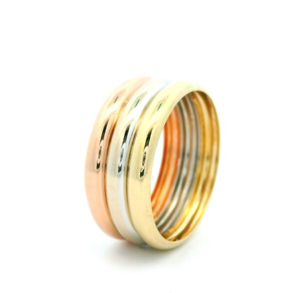 Tricolor Ring 585 Gelb-, Weiß- & Roségold – Bild 3