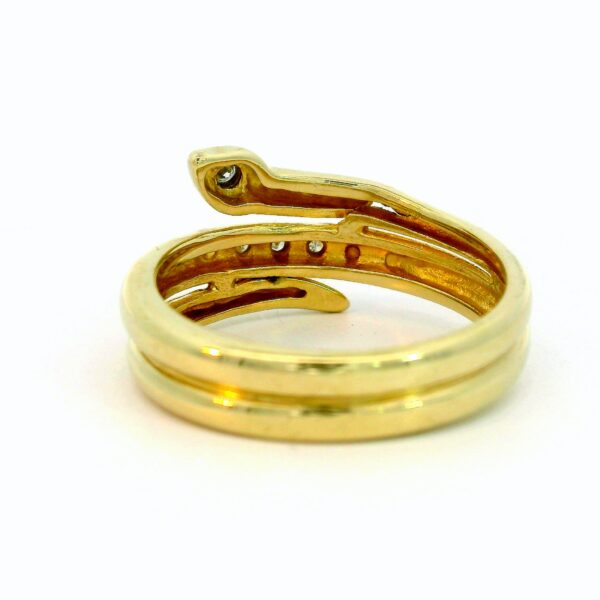 Schlangenring 585 Gelbgold mit 4 Brillanten – Bild 4