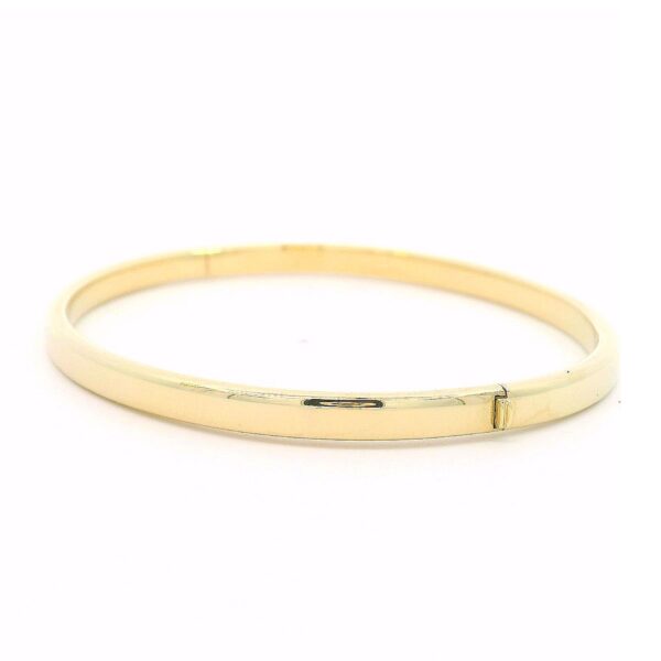 Feiner ovaler Armreif 585 Gelbgold – Bild 4