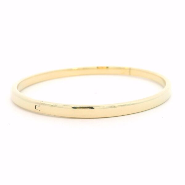 Feiner ovaler Armreif 585 Gelbgold – Bild 3