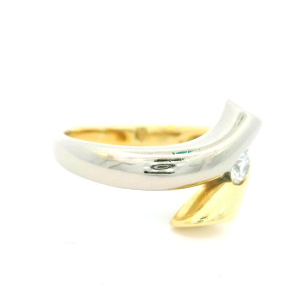 Moderner Brillantring 750 Gelb- & Weißgold 0,20ct – Bild 3