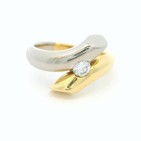 Moderner Brillantring 750 Gelb- & Weißgold 0,20ct – Bild 2