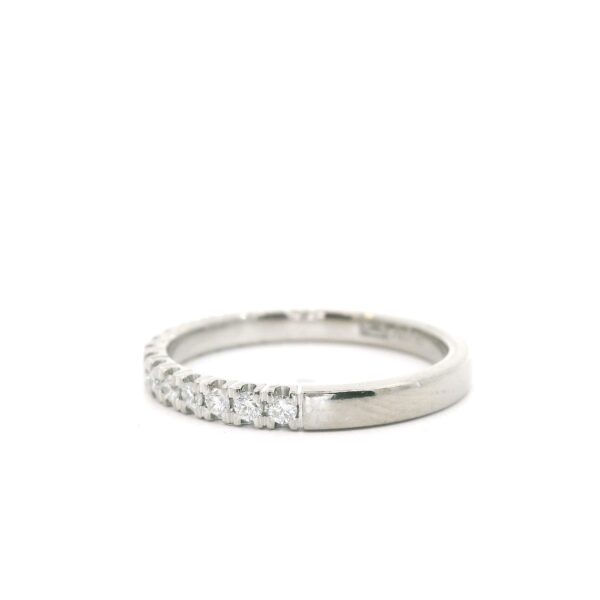 Feiner Halb-Memoirering 750 Weißgold mit Brillanten 0,25ct – Bild 6