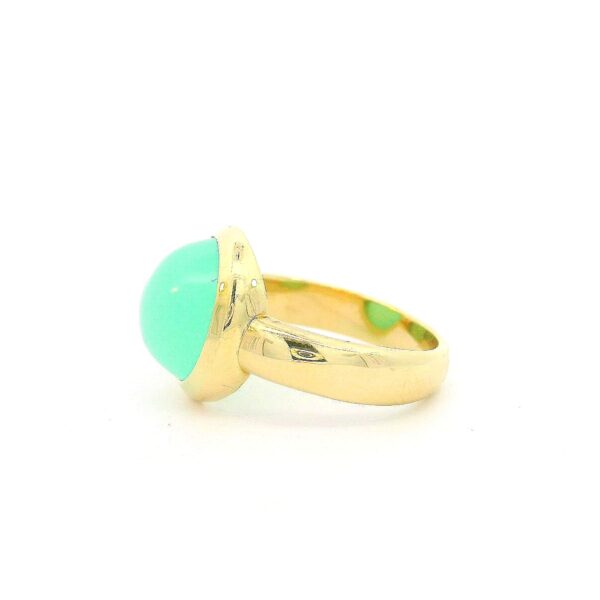 Chrysoprasring 585 Gelbgold – Bild 2