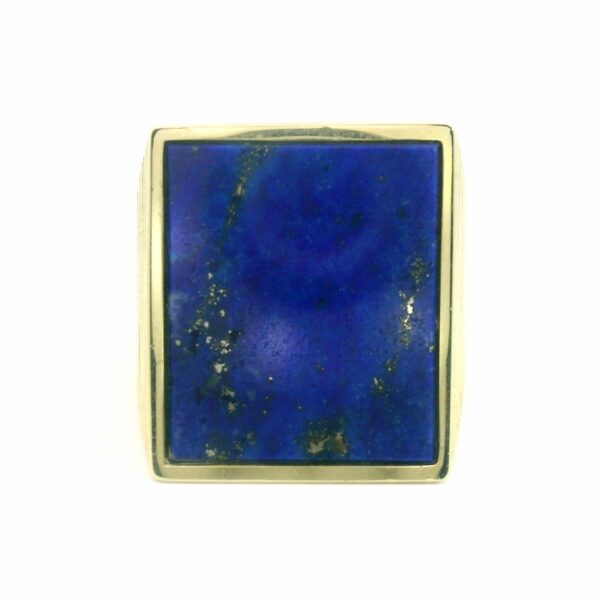 Vintage Herrenring mit Lapislazuli 585 Gelbgold – Bild 5