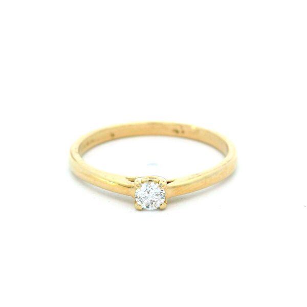 Feiner Solitärring 'CHRIST' 585 Gelbgold mit Brillant 0,15 ct