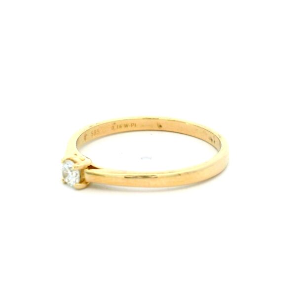 Feiner Solitärring 'CHRIST' 585 Gelbgold mit Brillant 0,15 ct – Bild 5