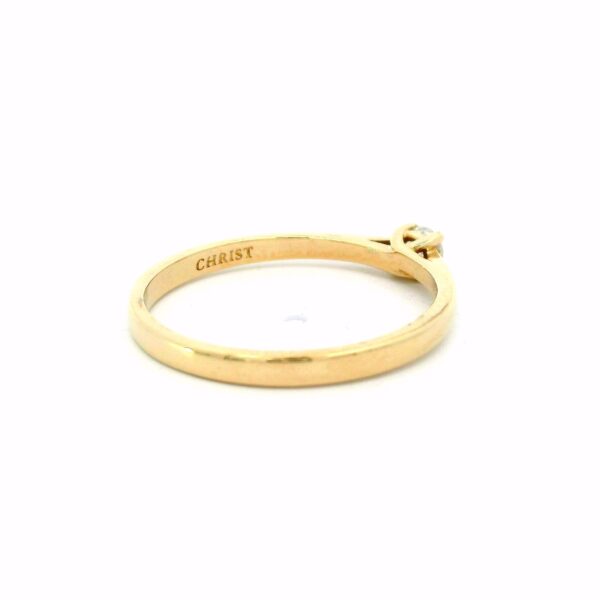 Feiner Solitärring 'CHRIST' 585 Gelbgold mit Brillant 0,15 ct – Bild 4