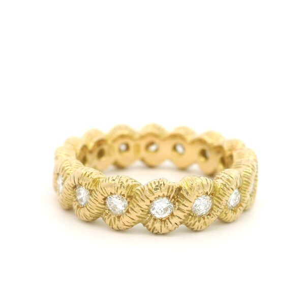 Ring mit Textur 750 Gelbgold mit Brillanten 0,50ct – Bild 2