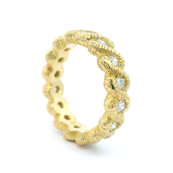 Ring mit Textur 750 Gelbgold mit Brillanten 0,50ct – Bild 3
