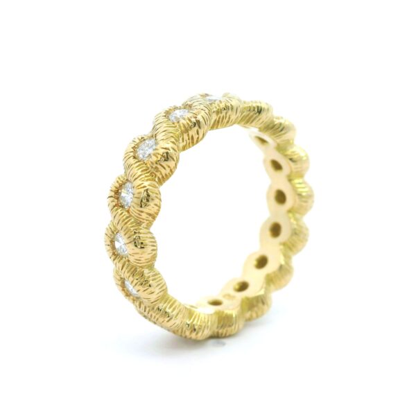 Ring mit Textur 750 Gelbgold mit Brillanten 0,50ct – Bild 5