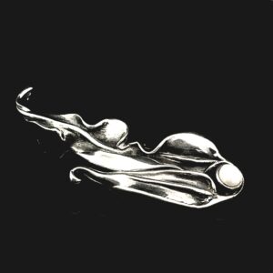 Florale Anstecknadel 925 Sterlingsilber mit Perle