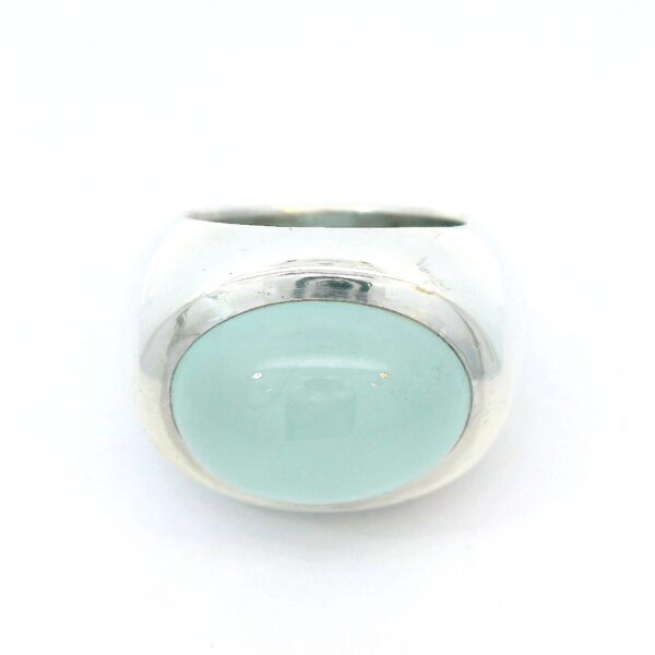 Massiver Ring mit Jadeit 925 Sterlingsilber – Bild 2
