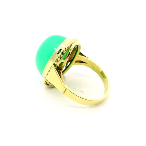 Ring 585 Gelbgold mit Chrysoprascabochon – Bild 5