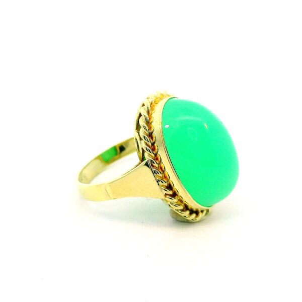 Ring 585 Gelbgold mit Chrysoprascabochon – Bild 6