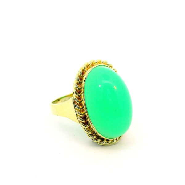 Ring 585 Gelbgold mit Chrysoprascabochon – Bild 7