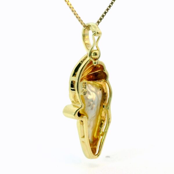 Vario-Clip Anhänger 585 Gelbgold mit Keshi-Perle & Brillant 0,05 ct – Bild 4