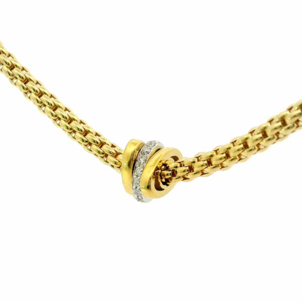 Modernes Collier 'FOPE' 'Prima' 750 Gelb- & Weißgold mit Brillanten 0,10ct – Bild 3