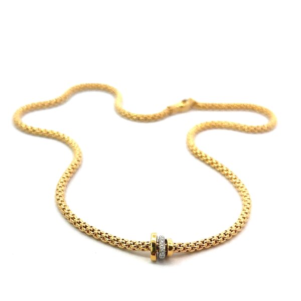 Modernes Collier 'FOPE' 'Prima' 750 Gelb- & Weißgold mit Brillanten 0,10ct – Bild 4