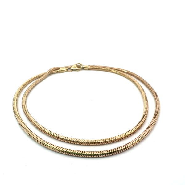 Schlangenkette 333 Gelbgold 50cm – Bild 4