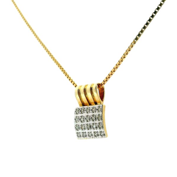 Kette mit Anhänger 585 Gelb- & Weißgold mit Brillanten 0,20ct 40cm – Bild 4