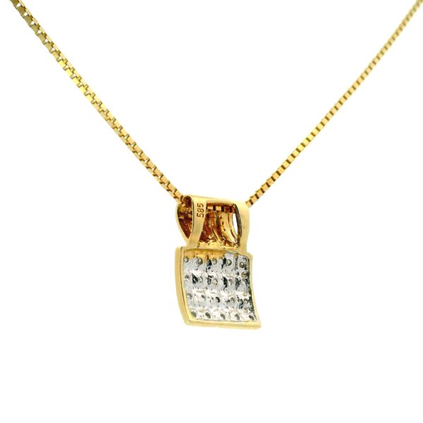 Kette mit Anhänger 585 Gelb- & Weißgold mit Brillanten 0,20ct 40cm – Bild 5