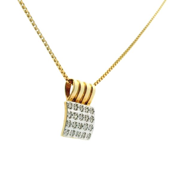 Kette mit Anhänger 585 Gelb- & Weißgold mit Brillanten 0,20ct 40cm – Bild 6