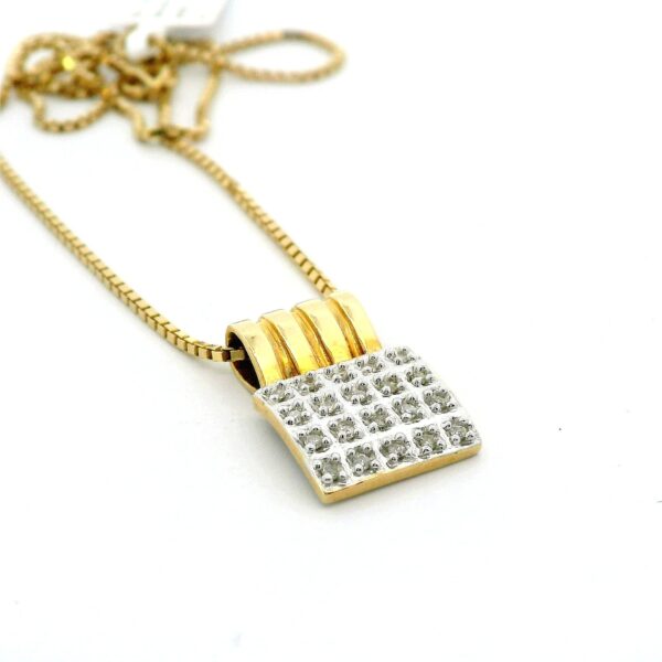 Kette mit Anhänger 585 Gelb- & Weißgold mit Brillanten 0,20ct 40cm – Bild 2