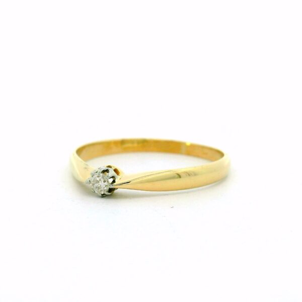 Filigraner Solitärring 585 Gelb- & Weißgold mit Brillant 0,10 ct – Bild 3