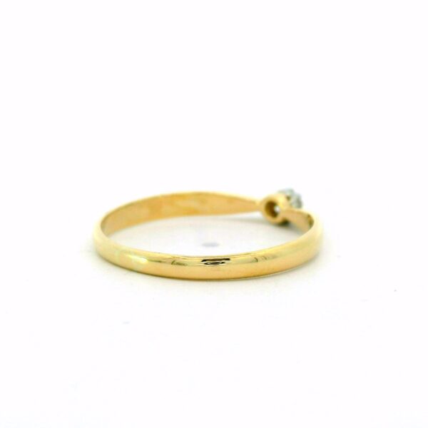 Filigraner Solitärring 585 Gelb- & Weißgold mit Brillant 0,10 ct – Bild 4