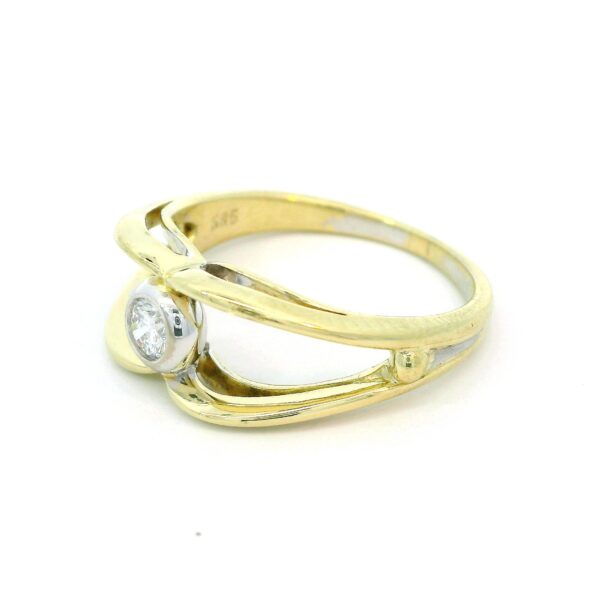 Vintage Brillantring 585 Gelb- & Weißgold 0,15ct – Bild 3