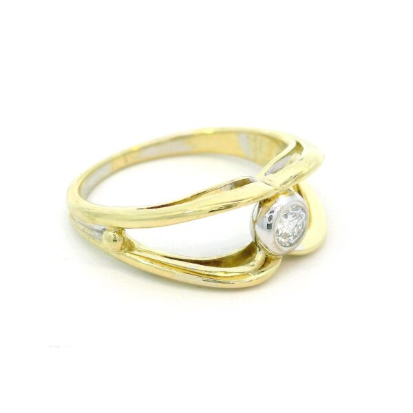 Vintage Brillantring 585 Gelb- & Weißgold 0,15ct – Bild 5