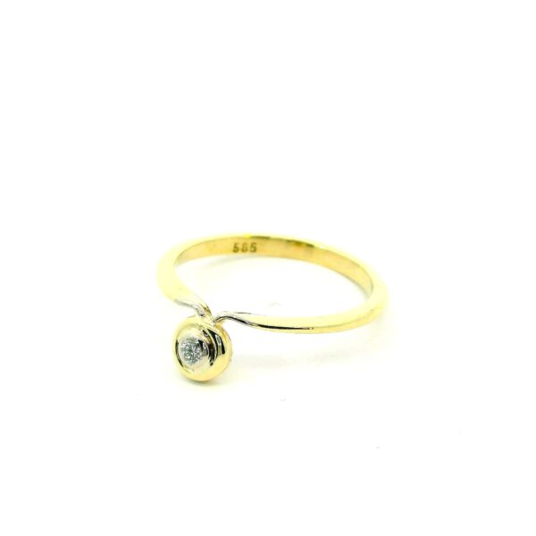 Zarter Vintage Brillantring 585 Gelbgold 0,04ct – Bild 3