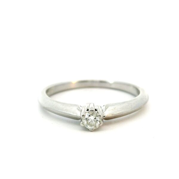 Feiner Solitärring 'CHRIST' 585 Weißgold mit Brillant 0,10 ct