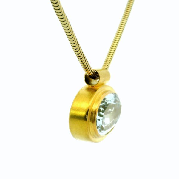 Anhänger 750 Gelbgold mit Blautopas – Bild 5