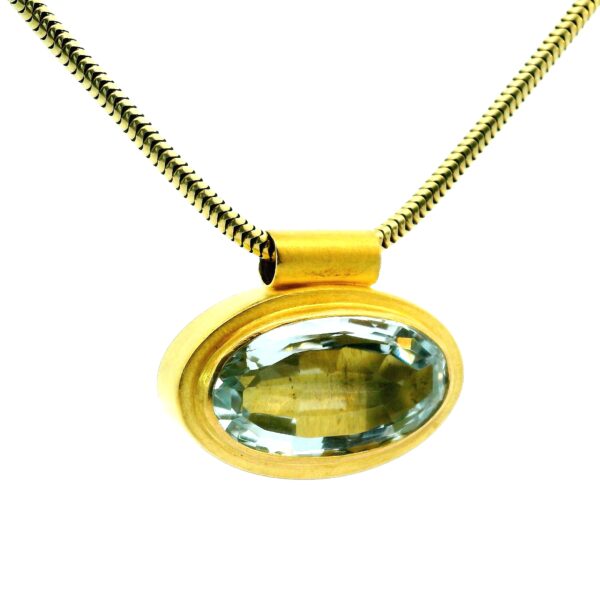 Anhänger 750 Gelbgold mit Blautopas – Bild 6