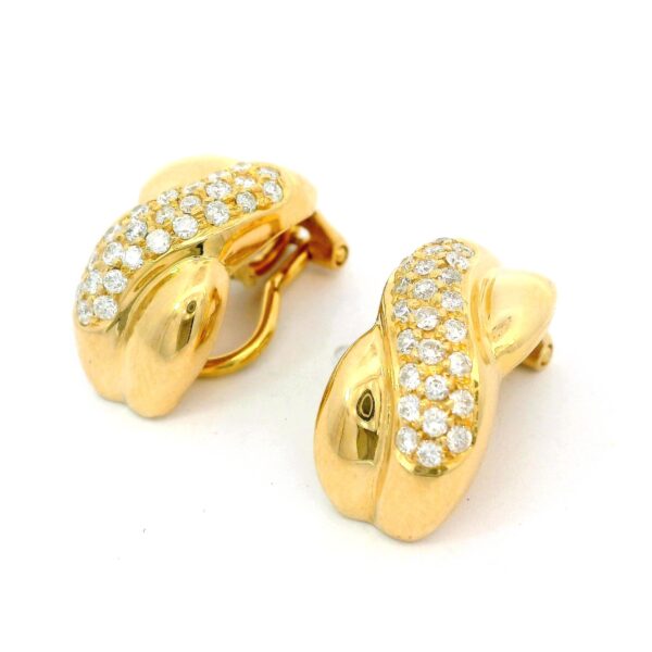 Elegante Ohrclips 750 Gelbgold mit Brillanten 0,50ct – Bild 3