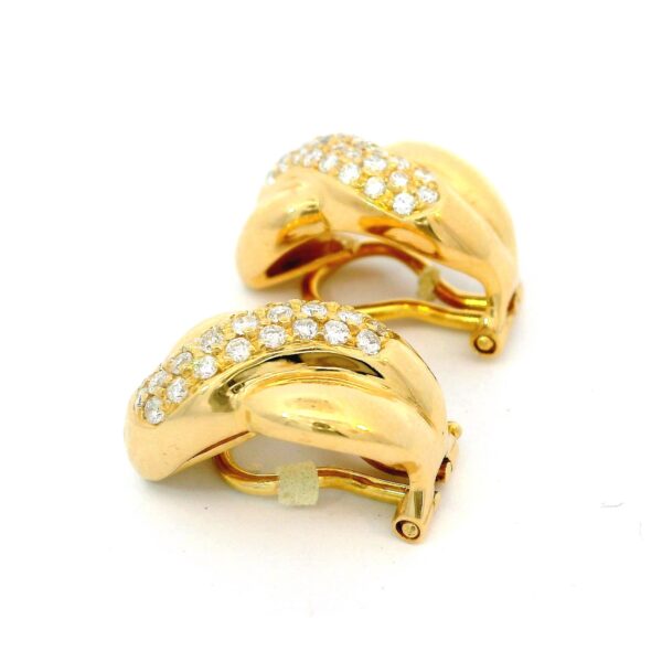 Elegante Ohrclips 750 Gelbgold mit Brillanten 0,50ct – Bild 4